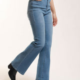 Jeans Flare Tiro Alto