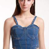 Crop Top Bustier Denim