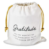 Vela con envoltura de tela "Gratitud"