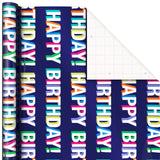 Papel de regalo "Happy Birthday", 20 pies cuadrados