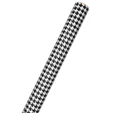 Papel de regalo con patrón de pata de gallo en blanco y negro, 25 pies cuadrados.