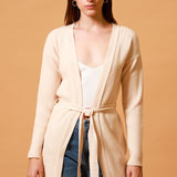 Cardigan Tejido Con Cinto