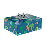 Rollo papel de regalo azul con dinosaurios, 22,5 pies cuadrados.