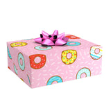 Papel de regalo holográfico rosa con donas, 17.5 pies cuadrados