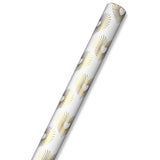 Rollo de papel de regalo blanco con corazones dorados,15 pies cuadrados.