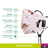 Cubrebocas Kids Tela Unisex Modelo Mantis