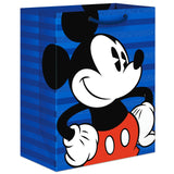 Bolsa de regalo de Disney Mickey Mouse con rayas azules de 9,6"