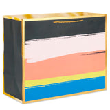 Bolsa de regalo horizontal grande con rayas pintadas, 10,4"