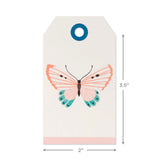 Papel de regalo floral rosa con etiquetas de regalo, 3 hojas