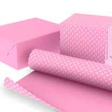 Rollo de papel de regalo reversible rosa/mini puntos, 25 pies cuadrados.