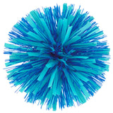 Lazo de regalo con pompones en azul real y aguamarina, 5,5"