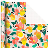 Papel de regalo con frutas y flores tropicales, 22,5 pies cuadrados.