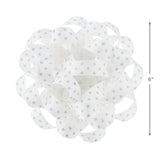 Lazo de regalo blanco grande de 6" con mini estrellas azules