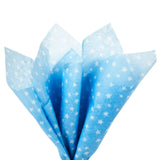 Papel de seda azul estrellas blancas, 4 hojas